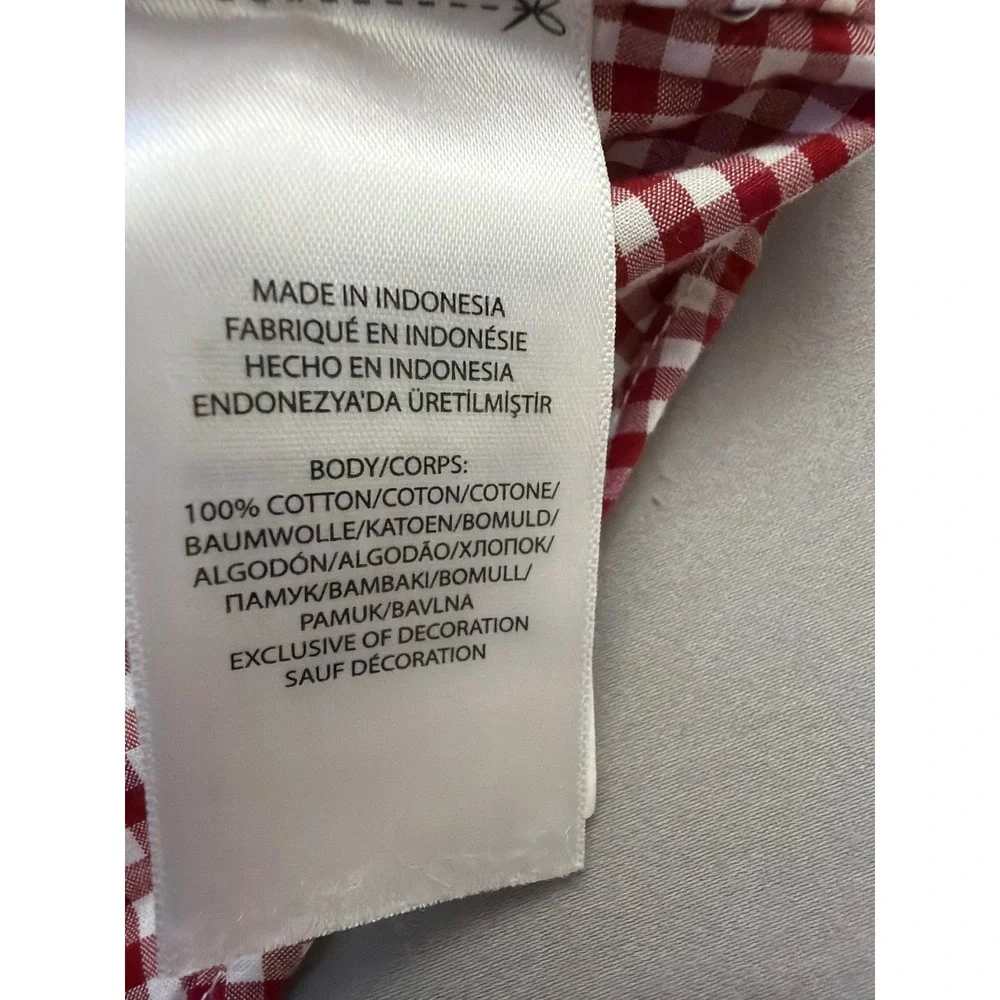 Ralph Lauren Boys Red White Gingham Cotton Button Down Shirt Size 7